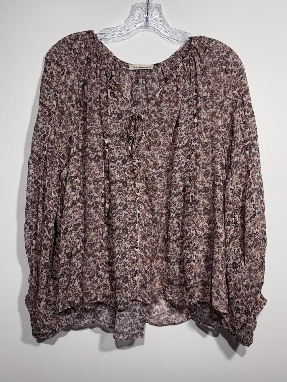 Ulla Johnson Deetra Blouse Size 10 Gardenia Floral 100% Silk - Picture 3 of 7
